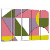 Leinwandbild 5 teilig, Geometrische Abstraktionsformen 