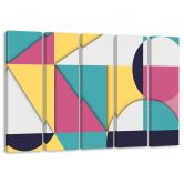 Leinwandbild 5 teilig, Geometrische Abstraktionsformen 