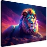 Leinwandbild, Neon Löwe Afrika 