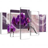 Leinwandbild 5 teilig, Veilchenorchidee 