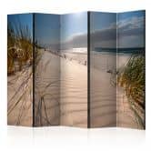 Screen room divider - Strand i Mrzezyno, 5-delt - 225x172 cm 