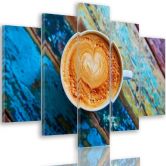 Leinwandbild 5 teilig, Kaffeetasse 