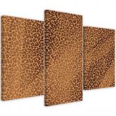 Leinwandbild 3 teilig, Leopard Leopard Pelfpatches Muster 