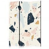 Paravent, Raumteiler freistehend, Trennwand - Terrazzo with Large - Scaled Stones in Subdued Colors 