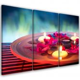 3-delige canvasprint, Zen-bloemkaars 