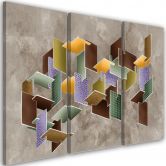 Impression sur toile en 3 parties, puzzle 3D 