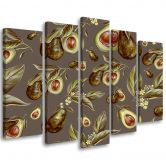 Leinwandbild 5 teilig, Avocado -Hälften 
