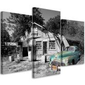Leinwandbild 3-teilig, Altes Retro Auto 