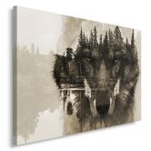 Canvasbillede, Ulveskovens tåge natur 
