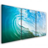 Leinwandbild 3-teilig, Wellen Meer Natur 