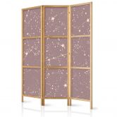 Japanischer Paravent, Raumteiler freistehend, Trennwand - Night Sky in Pastel Shades 