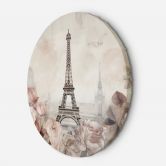 Rundes Leinwandbild Eiffelturm Shabby Chic 