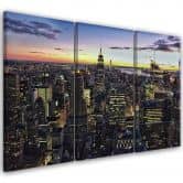 Leinwandbild 3-teilig, New York Stadt Nacht 