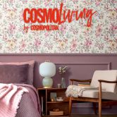COSMOPOLITAN floral wallpaper white pink - floral non-woven wallpaper watercolor living room 