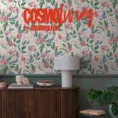 COSMOPOLITAN Tapete florales Design Weiß Grün Rosa Botanische Vliestapete Blumen 