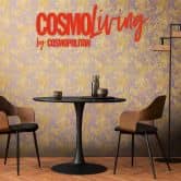 COSMOPOLITAN Palmenblatt Tapete Lila Gold - Botanische Dschungel-Vliestapete 