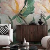 COSMOPOLITAN Wall Mural flower cream pink green used look non-woven wallpaper vintage look 