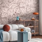 COSMOPOLITAN Wall Mural Palm Leaves Pink Nature - non-woven wallpaper jungle design 