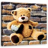 Leinwandbild, Teddybär mit Herz 