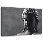 Leinwandbild, Buddha auf grauem Hintergrund 
