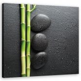 Leinwandbild, Bambus Zen Steine Wellness 