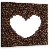 Leinwandbild, Kaffee Herz 