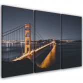 Leinwandbild 3-teilig, Golden Gate San Francisco 