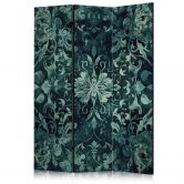 Paravent, Raumteiler freistehend, Trennwand - Oriental Carpet: Emerald Ornaments and Rubbed Patterns 