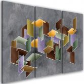 Leinwandbild 3 teilig, 3D -Rätsel 