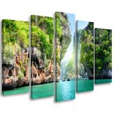 Leinwandbild 5 teilig, Tropischer Strand Malediven 