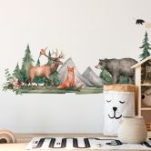 Fototapete Kinderzimmer ForestAnimals weiß grün - Vliestapete Designwalls 2 - 2,55 x 3,5 m 