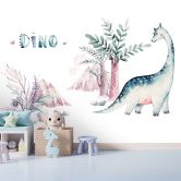 Fototapete Dino in weiß rosa - Vliestapete Designwalls 2 - 2,55 x 3,5 m 