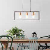 Pendelleuchte Amber, braun, 85,5 x 60 cm, Metall Pendellampe 