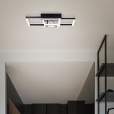Deckenleuchte Chloe, schwarz, 40 x 40 cm, Metall LED-Deckenleuchte, dimmbar 