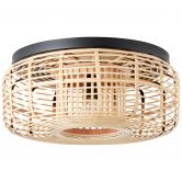 Deckenleuchte Elma, braun, 45 x 19,5 cm, Bambus Innenleuchte 