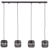 Pendelleuchte Elma, schwarz, 110 x 106 cm, Bambus Pendellampe 