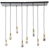 Pendelleuchte Emmanuel, schwarz, 133 x 34,8 cm, Metall Pendel-lampe, dimmbar 