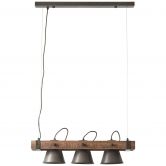 Pendelleuchte Eva, metallic, 70 x 115 cm, Holz Pendellampe 