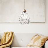 Pendelleuchte Fine, braun, 110 x 25 cm, Holz Pendellampe 