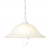 Pendelleuchte Gregor, weiß, 180 x 40,5 cm, Glas Pendellampe, dimmbar 
