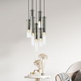 Pendelleuchte Hilla, grau, ⌀32 cm, Metall Lampe 
