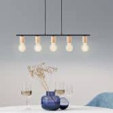 Pendelleuchte Karl, braun, 113 x 80 cm, Holz Pendel-lampe, dimmbar 