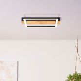 Deckenleuchte Layla, braun, 4,6 x 30 cm, Holz Lampe 