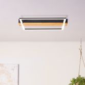 Deckenleuchte Layla, braun, 4,6 x 40 cm, Holz Lampe 
