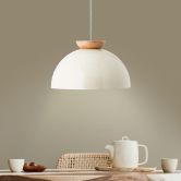 Pendelleuchte Lorena, beige, 174,5 x 35 cm, Holz Pilz 