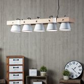Pendelleuchte Maria, beige, 115 x 95 cm, Holz Pendelleuchte 