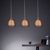 Pendelleuchte Maxime, braun, 121 x 80 cm, Glas Pendellampe, dimmbar 