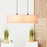 Pendelleuchte Michael, beige, 120 x 78 cm, Holz Pendelleuchte 
