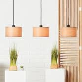 Pendelleuchte Michael, beige, 120 x 110 cm, Holz Pendelleuchte 