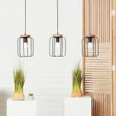 Pendelleuchte Rosalie, braun, 130 x 100 cm, Holz Pendellampe 